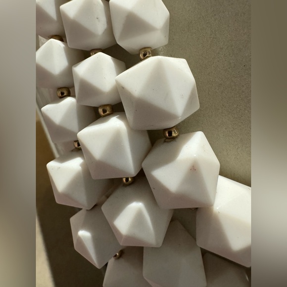 Charming Charlie White Cubed Spikes Necklace and earrings set NWT - Picture 9 of 10